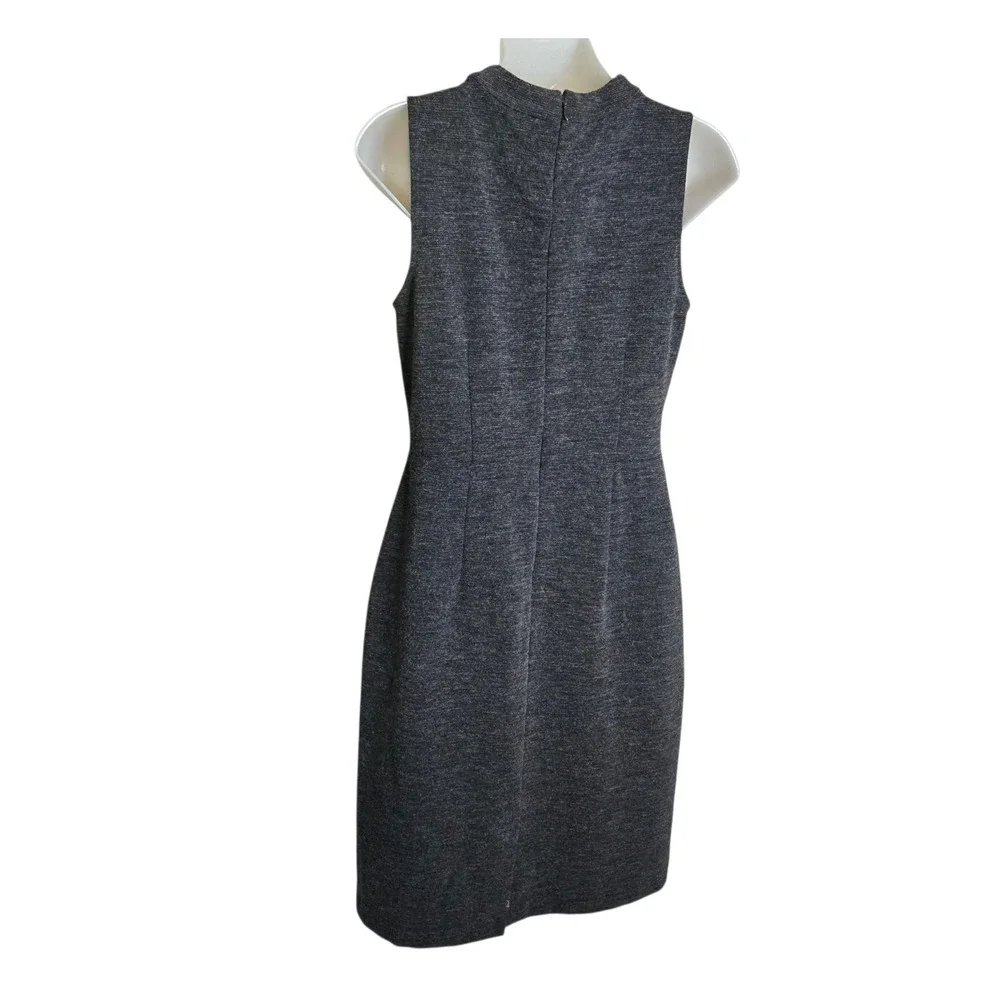 Ann Taylor Loft Womens Knit Shift Dress Size‎ 4 Gray Stretch Career Minimalist